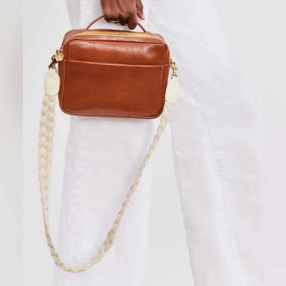 Clare V NWT & Dust bag natural woven braided crossbody strap coastal preppy